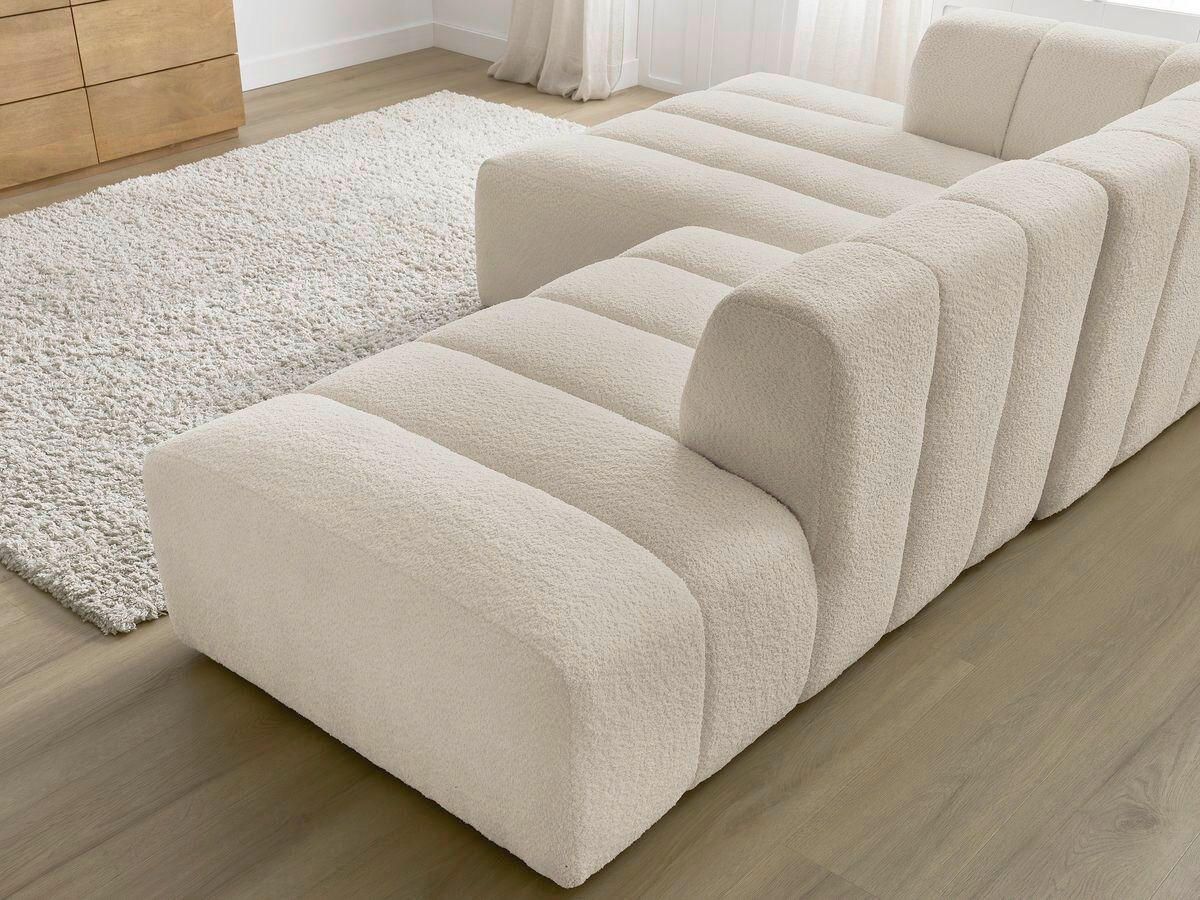 ECKSOFA  ANNECY Beige Bouclé  - Beige/Schwarz, MODERN, Kunststoff/Textil (170/262cm)