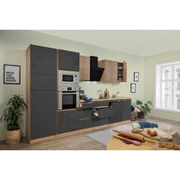 KÜCHENBLOCK 345 cm   Grau  - Eichefarben/Grau, Basics, Holzwerkstoff (345cm) - Respekta