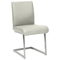 SCHWINGSTUHL  in Stahl Mikrofaser  - Edelstahlfarben/Hellgrau, Design, Holzwerkstoff/Textil (48/91/60cm) - Dieter Knoll