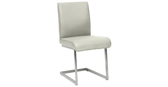 SCHWINGSTUHL  in Stahl Mikrofaser  - Edelstahlfarben/Hellgrau, Design, Holzwerkstoff/Textil (48/91/60cm) - Dieter Knoll