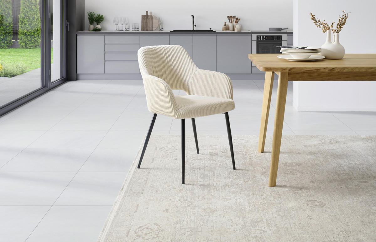 ARMLEHNSTUHL  in Eisen Cord  - Taupe/Schwarz, KONVENTIONELL, Holz/Textil (57/83.5/63cm) - MID.YOU