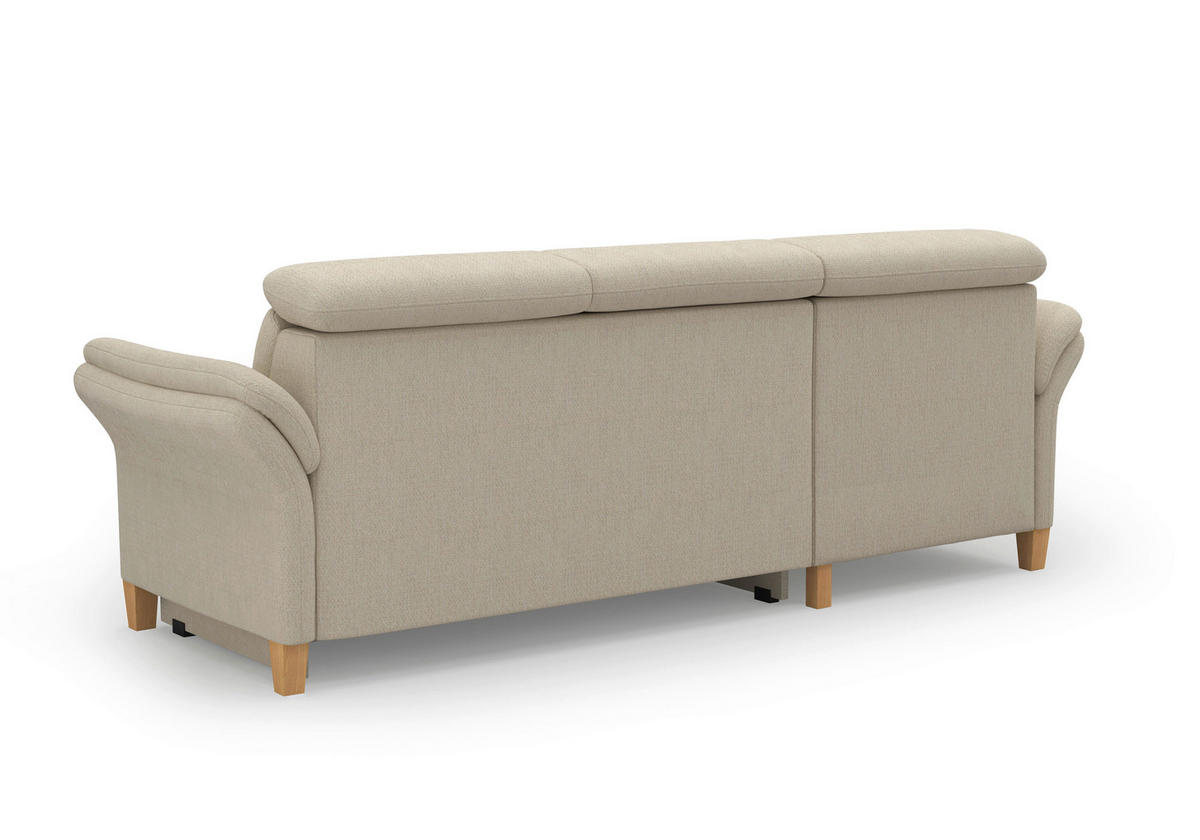 ECKSOFA GLENDALE E Sandfarben Chenille  - Sandfarben/Eichefarben, KONVENTIONELL, Holz/Textil (166/253cm) - Sit & More