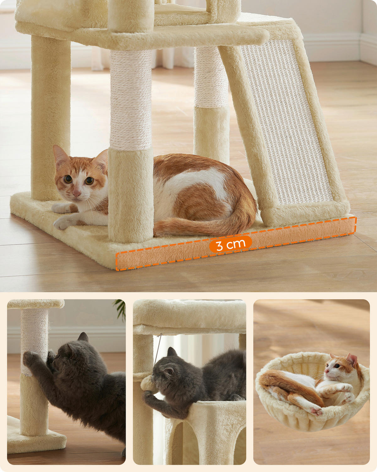 KRATZBAUM - Beige, Trend, Papier/Holzwerkstoff (48/96/48cm) - Boxxx