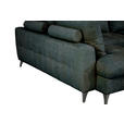 WOHNLANDSCHAFT Grau Chenille  - Schwarz/Grau, KONVENTIONELL, Textil/Metall (188/340/160cm) - Xora