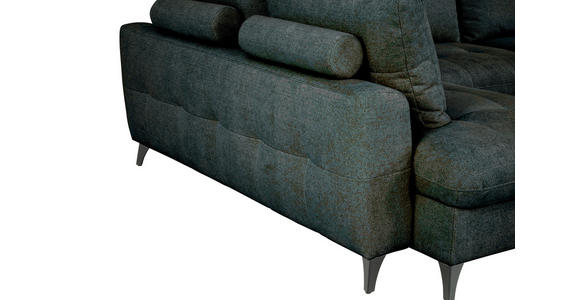 WOHNLANDSCHAFT Grau Chenille  - Schwarz/Grau, KONVENTIONELL, Textil/Metall (188/340/160cm) - Xora