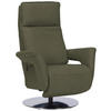RELAXSESSEL in Leder Grün, Grau  - Edelstahlfarben/Grau, Design, Leder/Metall (83/112/87-174cm) - Valdera