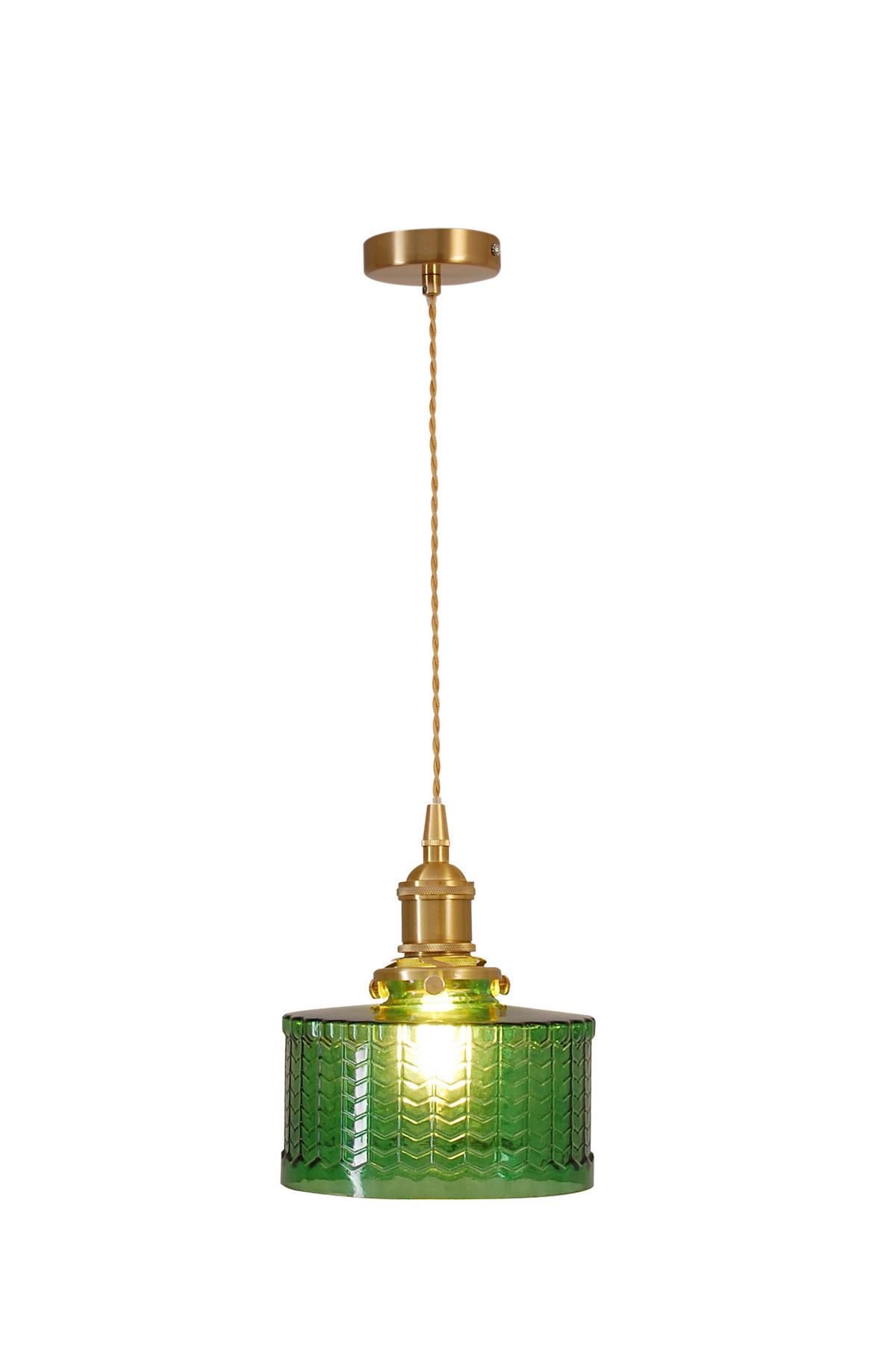 HÄNGELEUCHTE 25/125 cm  - Grün, Trend, Glas/Metall (25/125cm) - Novel