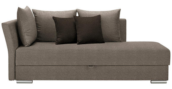 LIEGE  in Webstoff Hellbraun  - Chromfarben/Hellbraun, Design, Kunststoff/Textil (220/93/100cm) - Xora