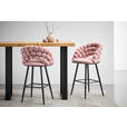 BARHOCKER Samt Rosa Eisen Stoffauswahl  - Schwarz/Rosa, Design, Textil/Metall (57/104/55cm) - Novel