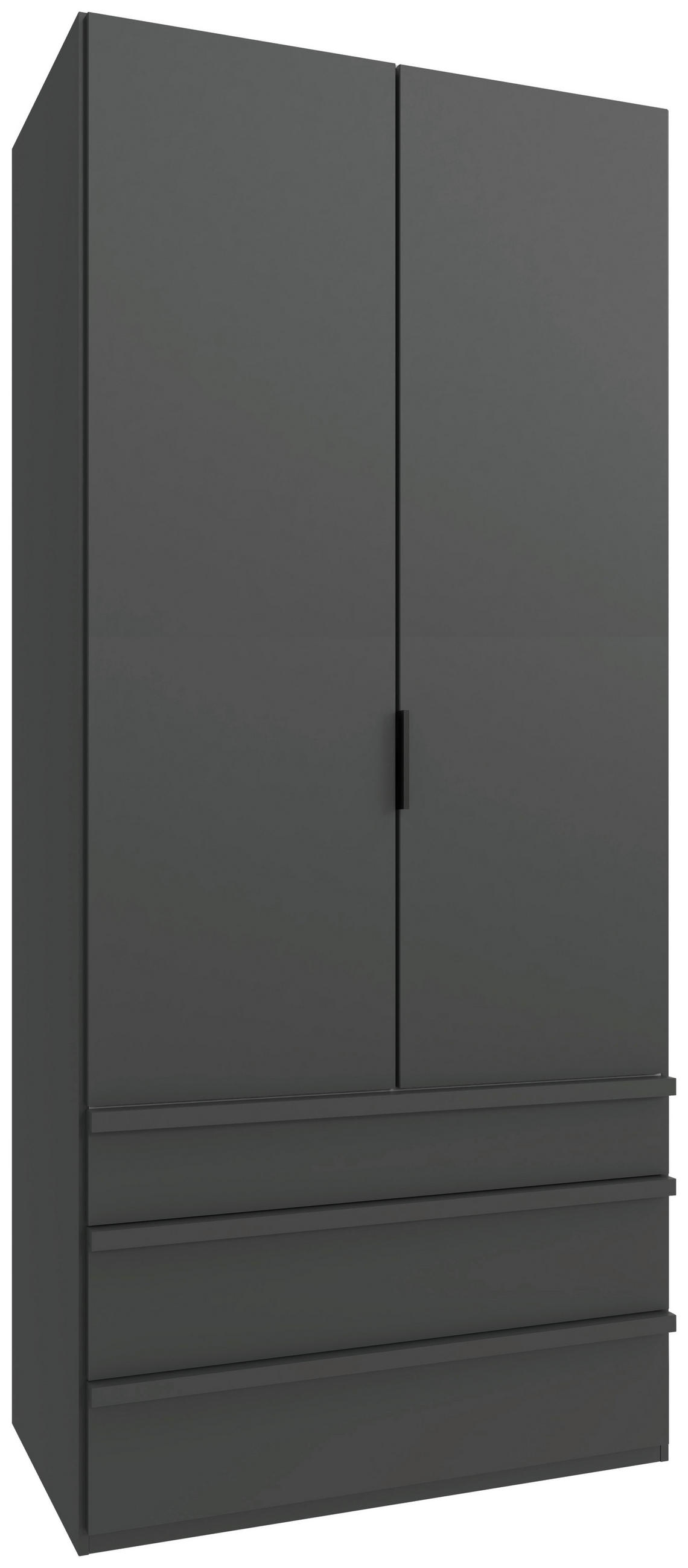 FALTTÜRENSCHRANK 100/236/58 cm 2-türig Graphitfarben  - Schwarz/Graphitfarben, Design, Holzwerkstoff (100/236/58cm) - Boxxx