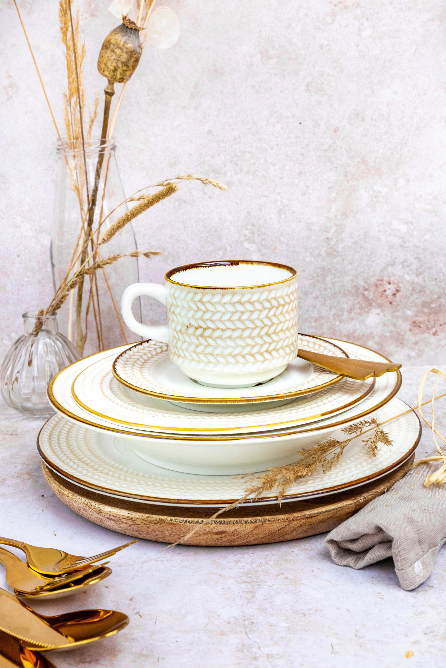 TAFELSERVICE Weiß 8-teilig Prospero  - Weiß, Basics, Keramik (30,5/30,5/22cm) - Mäser