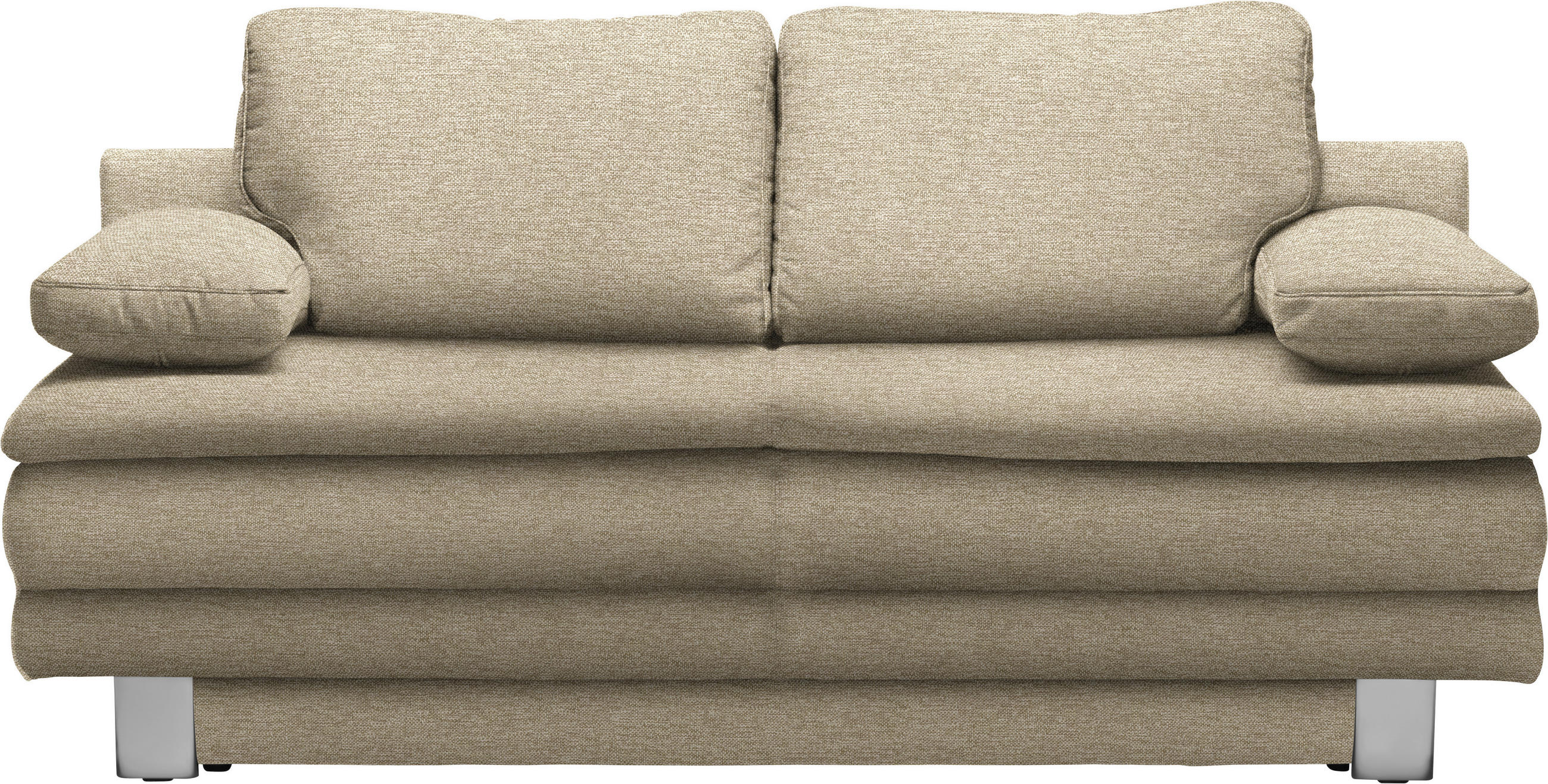 SCHLAFSOFA Webstoff Beige  - Chromfarben/Beige, Design, Textil/Metall (194/96/86cm) - Novel