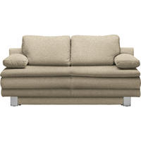 SCHLAFSOFA Bruno  mit Fußauswahl, Stoffauswahl Webstoff Beige  - Chromfarben/Beige, Design, Textil/Metall (194/96/86cm) - Novel