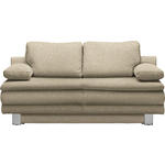 SCHLAFSOFA Bruno in Webstoff Beige  - Chromfarben/Beige, Design, Textil/Metall (194/96/86cm) - Novel