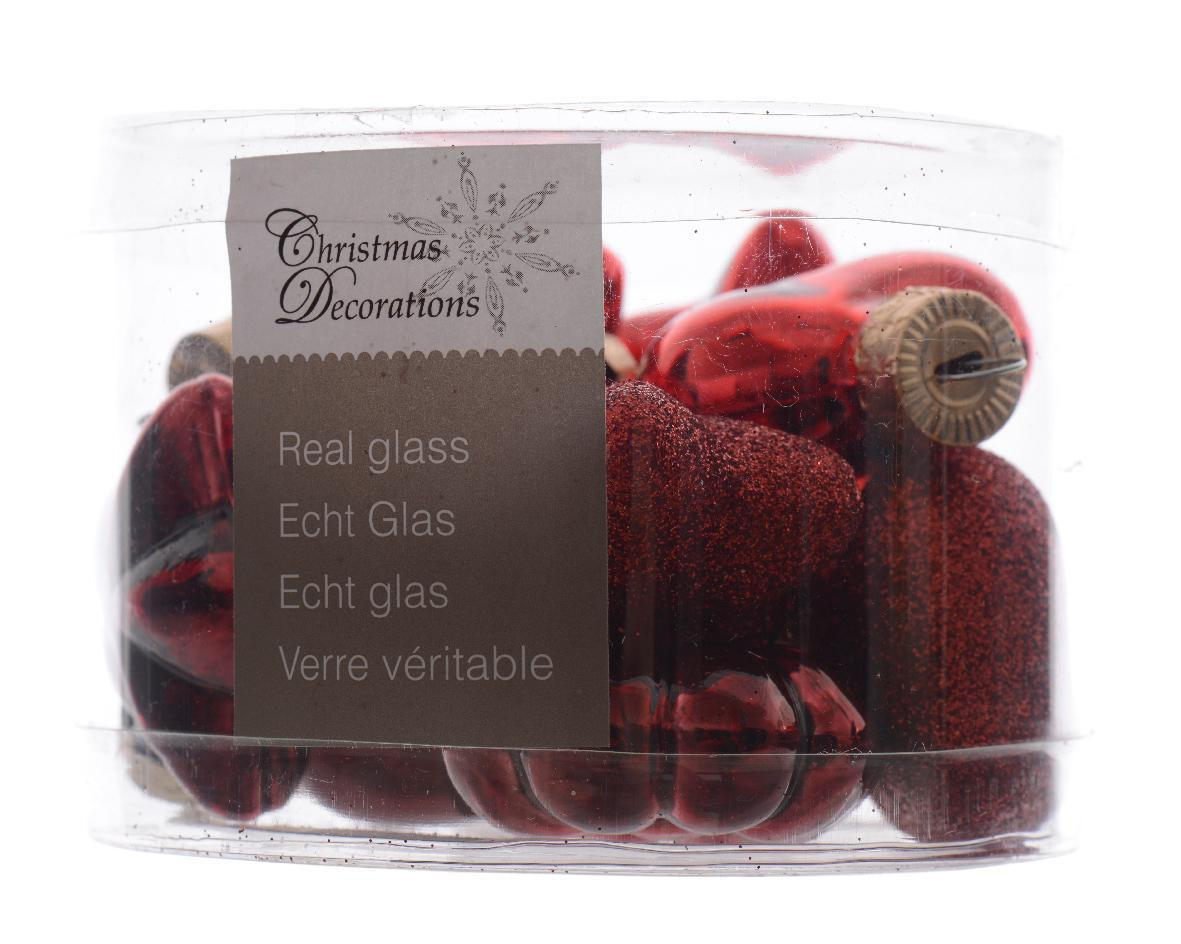 CHRISTBAUMANHÄNGER 4 cm  - Rot, Basics, Glas (4cm)