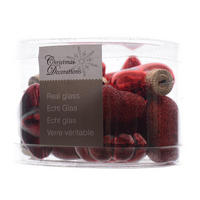 CHRISTBAUMANHÄNGER 4 cm  - Rot, Basics, Glas (4cm)