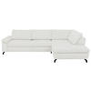 ECKSOFA in Cord, Velours Creme, Naturfarben  - Creme/Schwarz, Design, Textil/Metall (291/197cm) - Beldomo Style