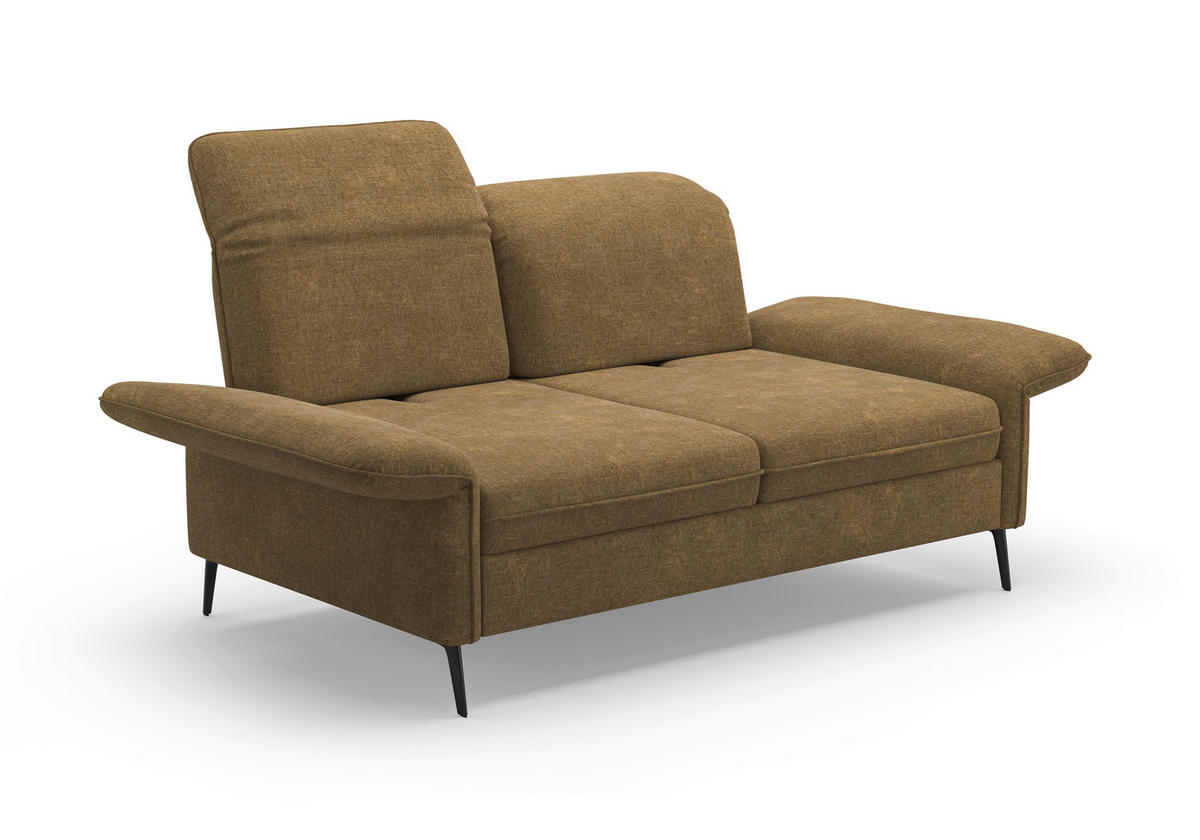 2,5-SITZER in Flachgewebe Olivgrün  - Schwarz/Olivgrün, KONVENTIONELL, Textil/Metall (189/92/123cm) - Sit & More