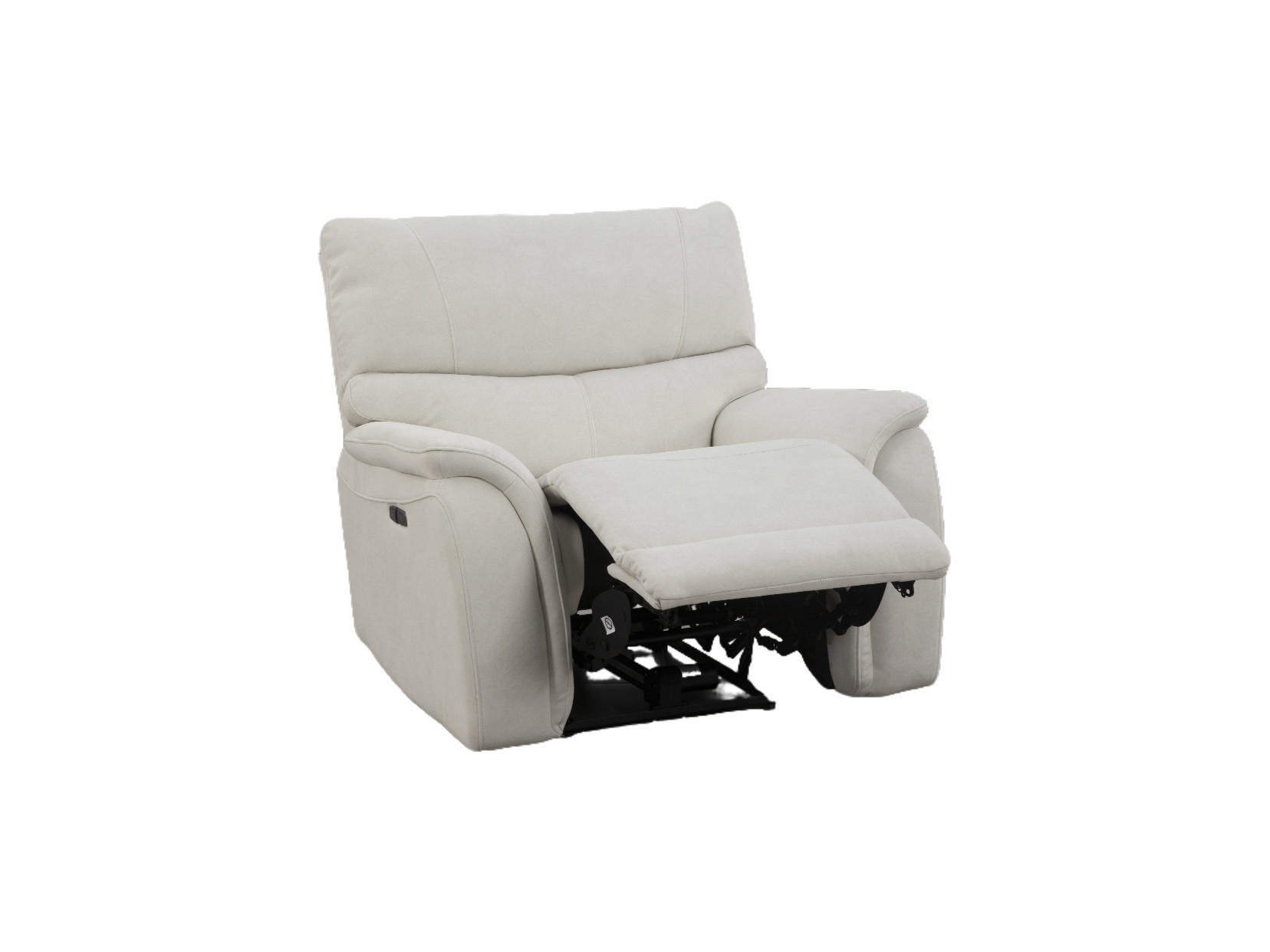 RECLINERFÅTÖLJ i vävt tyg cremefärgad  - svart/cremefärgad, Klassisk, metall/textil (102/99/98cm) - Livetastic