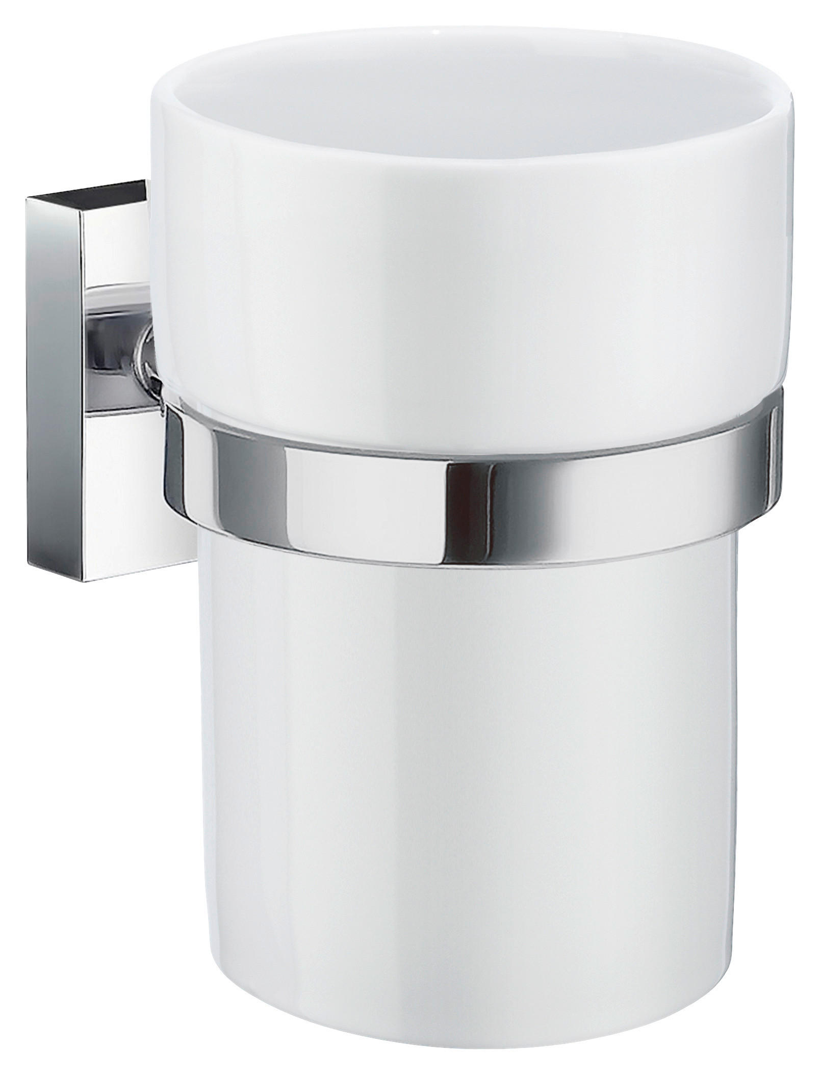 KELÍMEK NA ZUBNÍ KARTÁČEK barvy chromu - barvy chromu, Basics, kov/keramika (7,5/9,8/9,3cm)