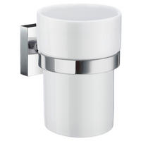 KELÍMEK NA ZUBNÍ KARTÁČEK barvy chromu - barvy chromu, Basics, kov/keramika (7,5/9,8/9,3cm)