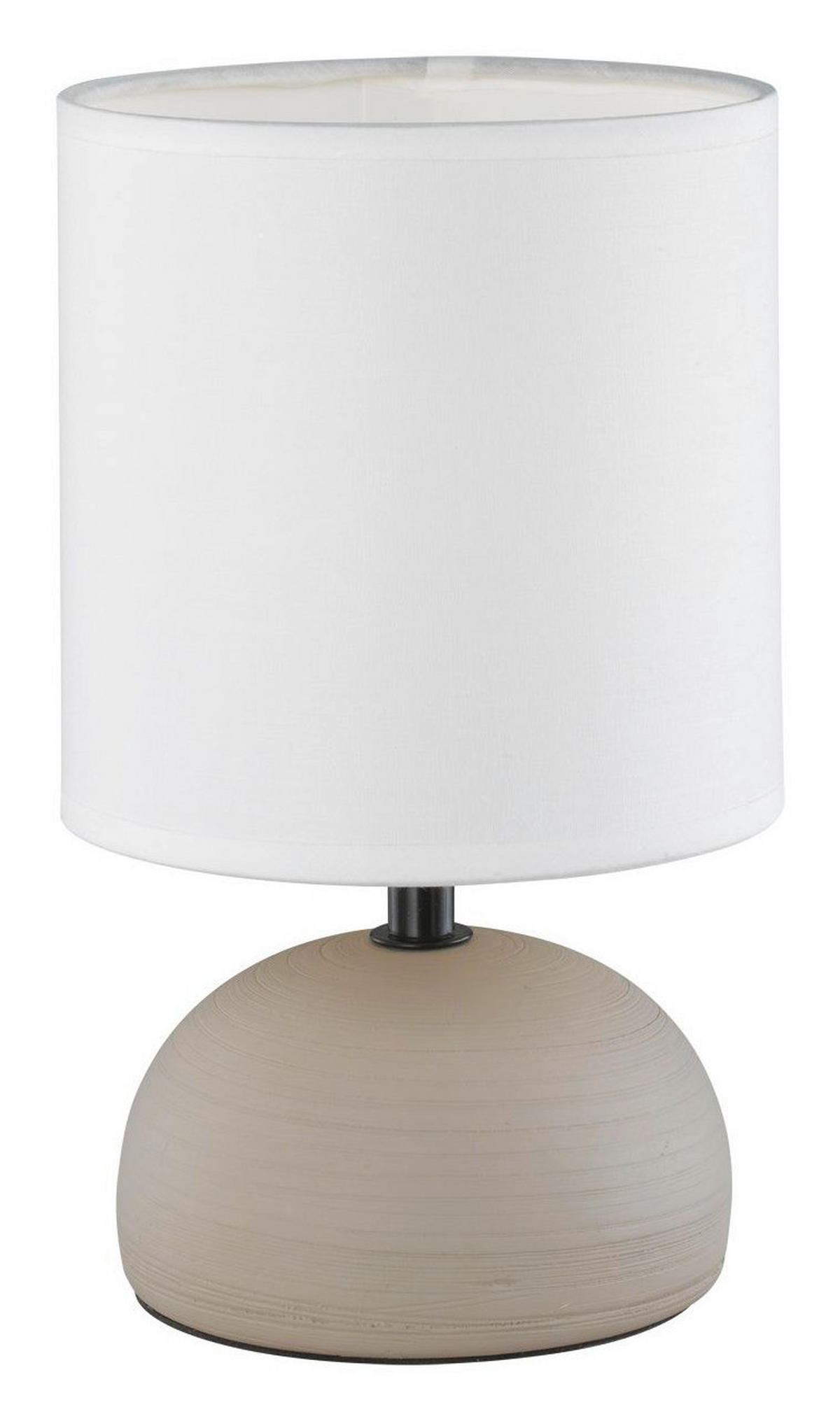 STOLNÁ LAMPA, E14, 23/14 cm  - čierna/biela, Basics, kov/textil (23/14cm)