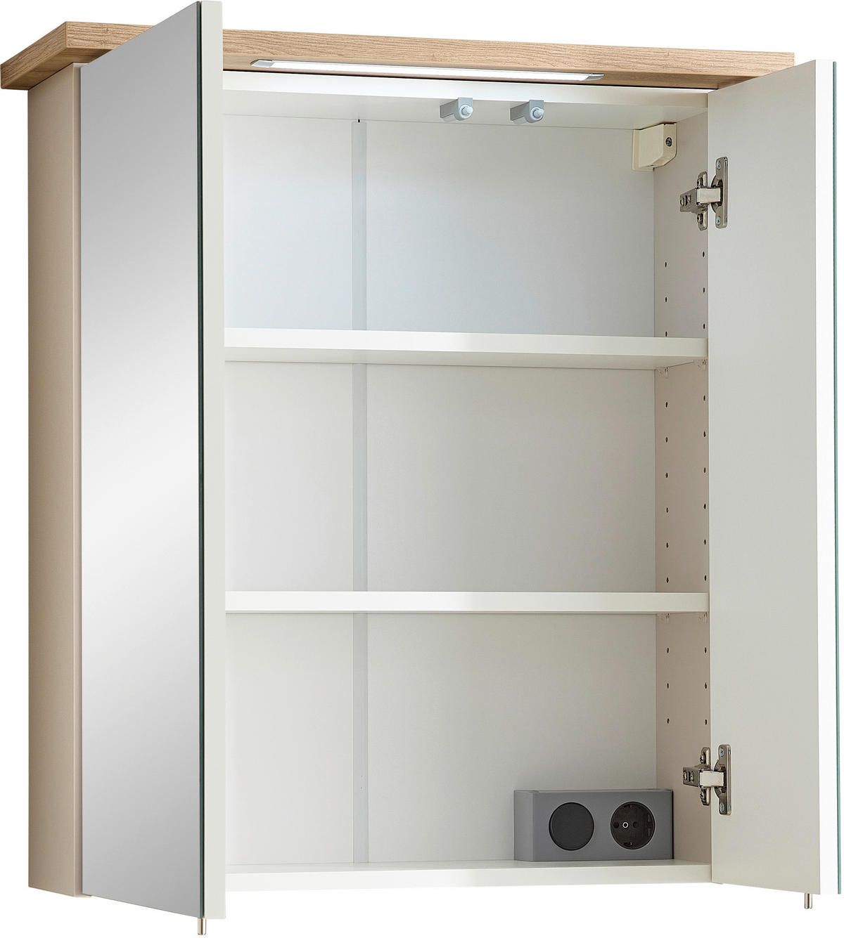 SPIEGELSCHRANK 60/72/20 cm  - Chromfarben/Kaschmir, KONVENTIONELL, Glas/Holzwerkstoff (60/72/20cm) - Xora