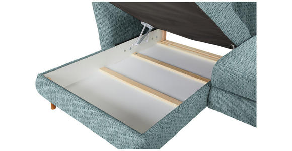 ECKSOFA in Webstoff Türkis 284/162 cm - Türkis/Eichefarben, KONVENTIONELL, Holz/Textil (284/162cm) - Carryhome