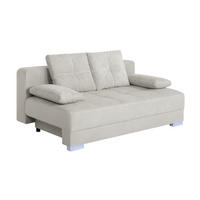 SCHLAFSOFA  mit Webstoff Creme  - Chromfarben/Creme, Design, Kunststoff/Textil (200/90/110cm) - P & B