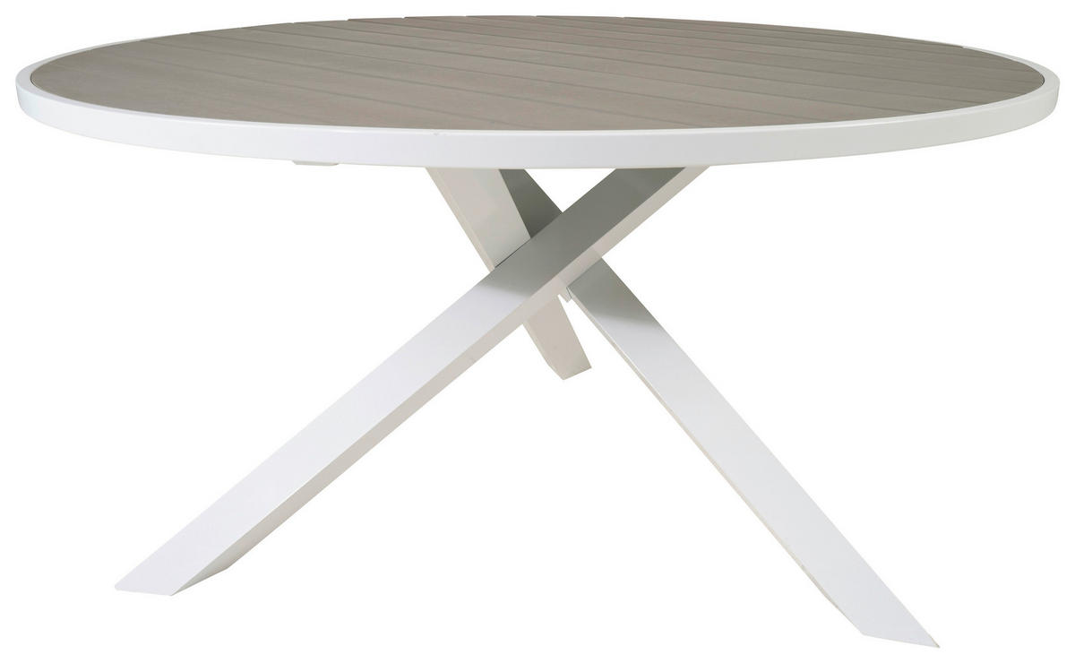 GARTENTISCH 140/140/73 cm Metall  - Weiß/Grau, KONVENTIONELL, Kunststoff/Metall (140/140/73cm) - Gardenson