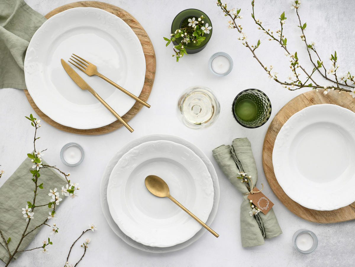 TAFELSERVICE Weiß Frederike weiss 12-teilig  - Weiß, Basics, Keramik - Creatable