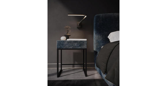 NACHTSCHRANK 45/55/45 cm - Schwarz/Dunkelblau, Design, Textil/Metall (45/55/45cm) - Esposa