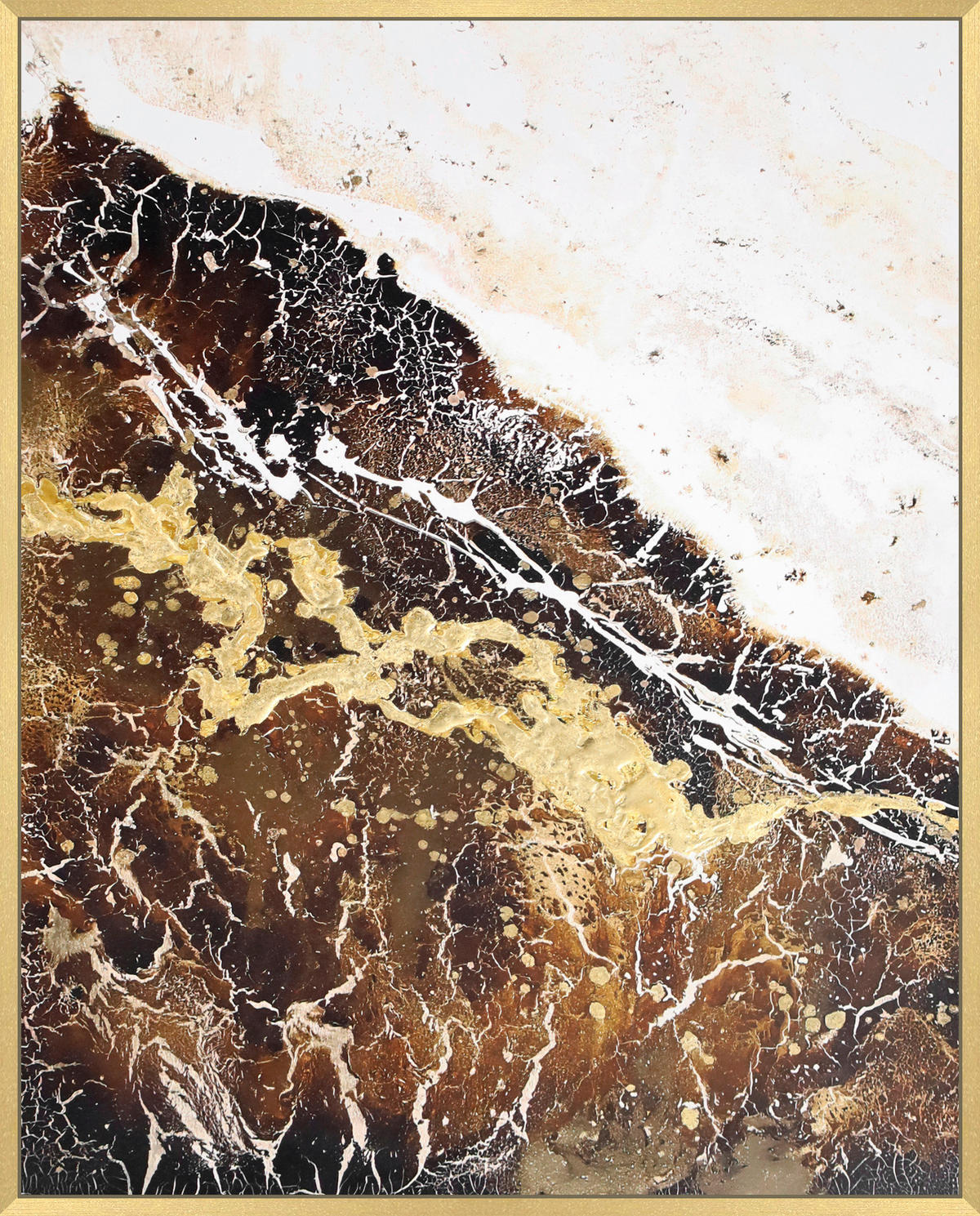 KUNSTDRUCK Abstraktes 40/50 cm  - Goldfarben/Multicolor, Basics, Holzwerkstoff (40/50cm) - Monee