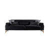 3-SITZER-SOFA Samt Schwarz  - Beige/Silberfarben, Design, Kunststoff/Textil (233/77/87cm) - Livetastic