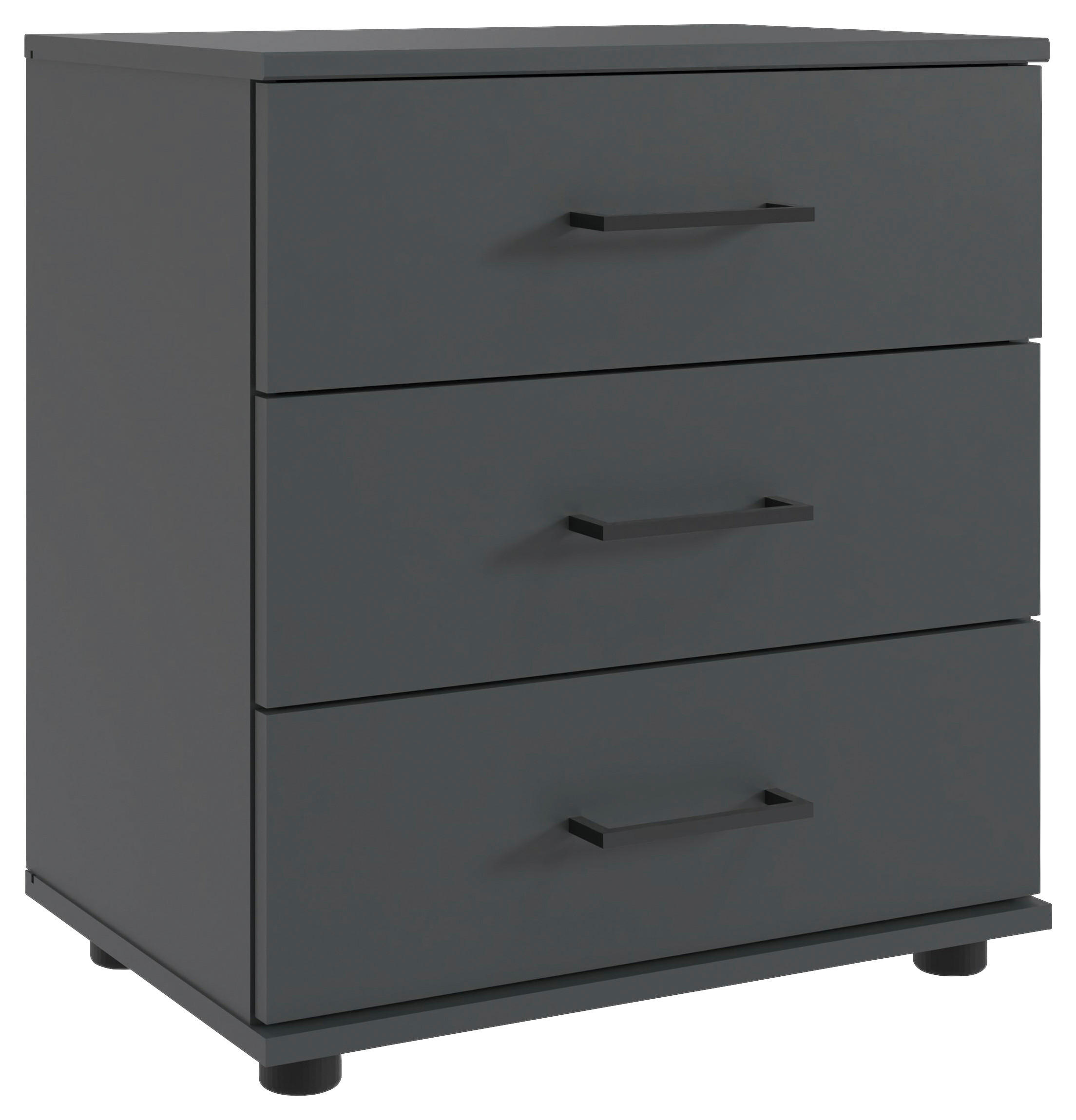 NACHTTISCH 52/58/38 cm  in Graphitfarben  - Schwarz/Graphitfarben, Konventionell, Holzwerkstoff/Kunststoff (52/58/38cm) - Carryhome