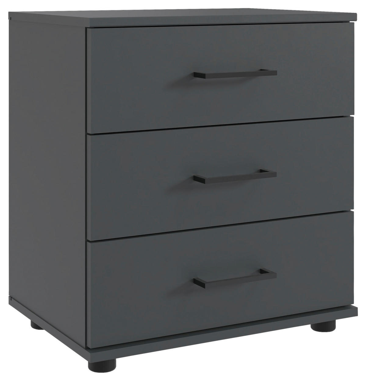 NACHTTISCH 52/58/38 cm  in Graphitfarben  - Schwarz/Graphitfarben, Konventionell, Holzwerkstoff/Kunststoff (52/58/38cm) - Carryhome
