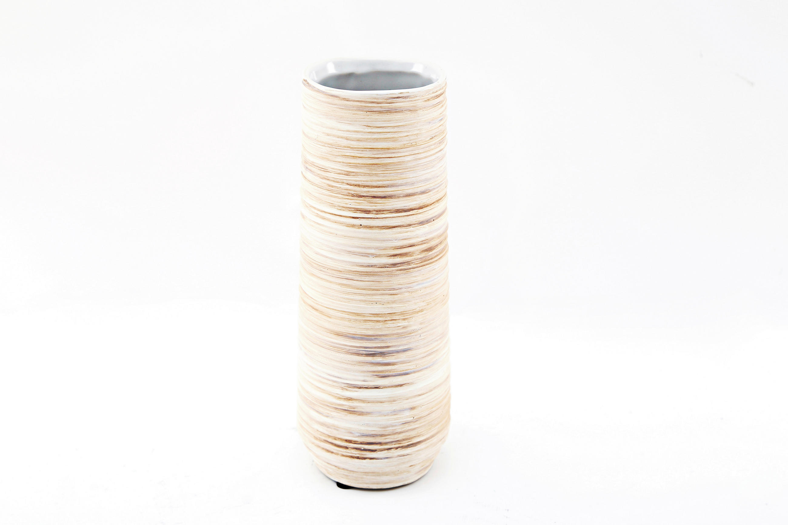 VÁZA  - szürkésbézs, Basics, kerámia (8.5/22.5/8.5cm)