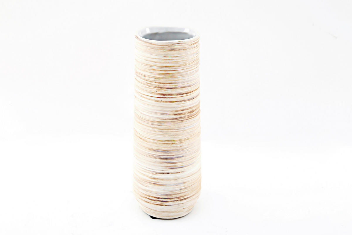 VÁZA  - szürkésbézs, Basics, kerámia (8.5/22.5/8.5cm)