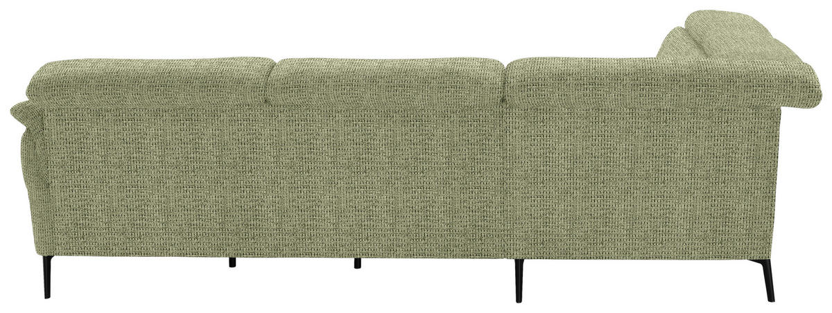ECKSOFA in Struktur Grün  235/275 cm  - Schwarz/Grün, MODERN, Textil/Metall (235/275cm) - Cantus