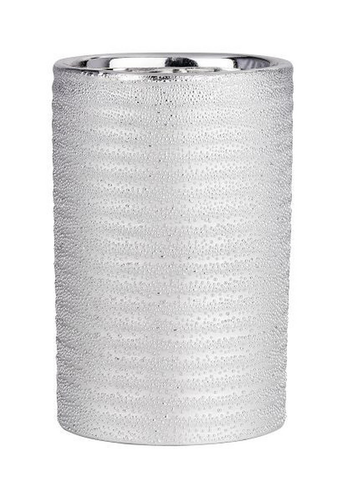 ZAHNPUTZBECHER  - Silberfarben, Basics, Keramik (7,5/11,2cm) - Wenko