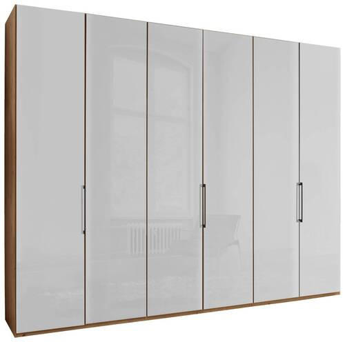 FALTTÜRENSCHRANK in Weiss, Eiche Bianco  - Schieferfarben/Weiss, Konventionell, Glas/Holzwerkstoff (300/216/58cm) - Dieter Knoll