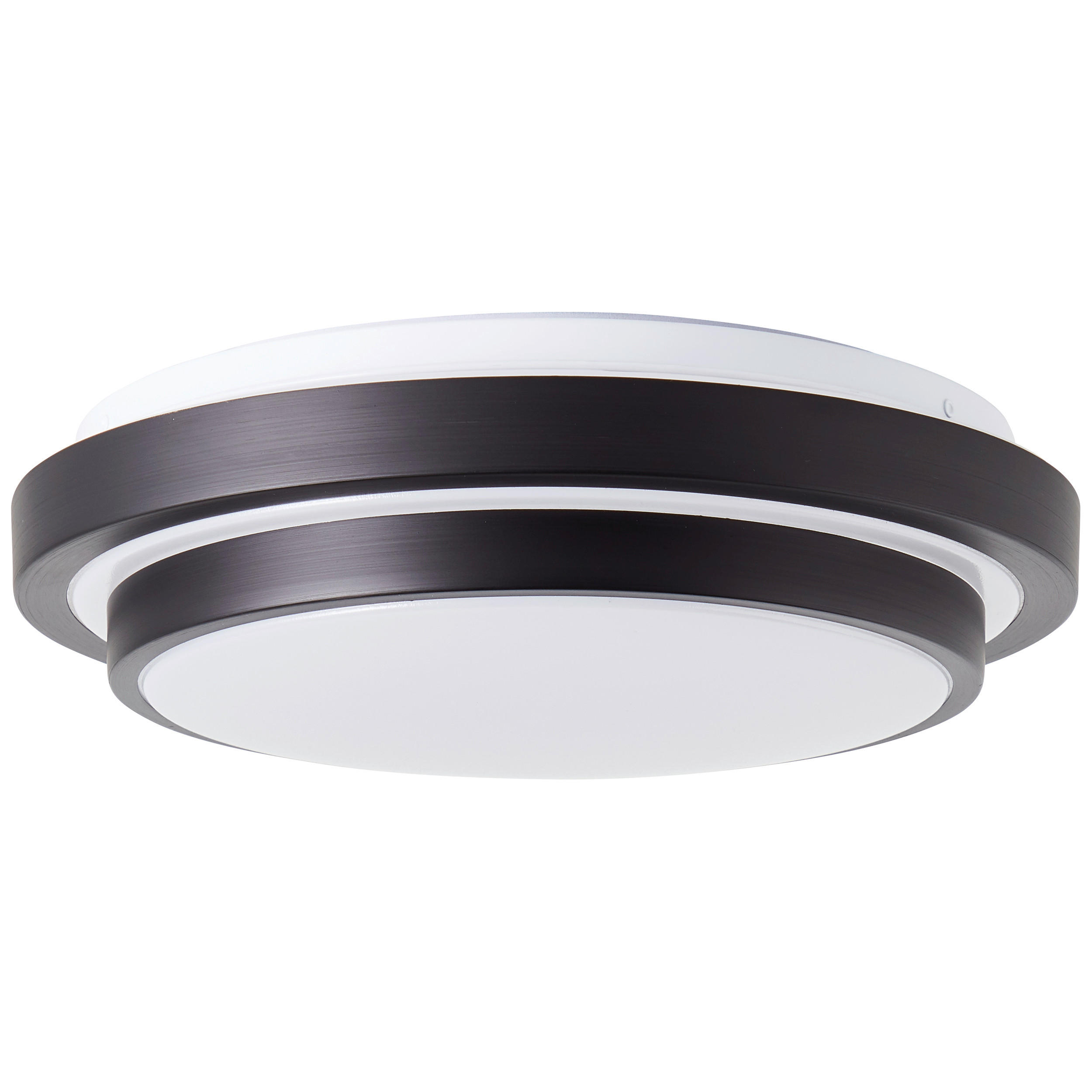 LED-DECKENLEUCHTE 34,5/9,5 cm   - Opal/Schwarz, KONVENTIONELL, Kunststoff/Metall (34,5/9,5cm) - Brilliant