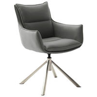 ARMLEHNSTUHL  in Edelstahl beschichtet  - Edelstahlfarben/Anthrazit, Design, Textil/Metall (60/90/65cm) - Novel