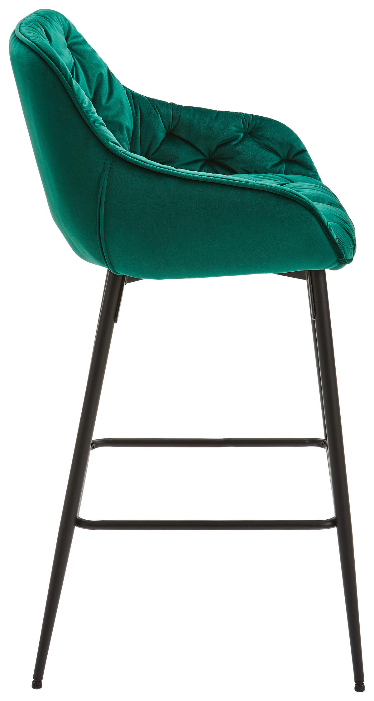 BARHOCKER in Holz, Metall, Textil Grün, Schwarz  - Schwarz/Grün, Modern, Holz/Textil (55/105/57cm) - Livetastic
