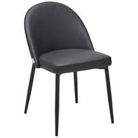 STUHL  in Stahl Echtleder pigmentiert Metall, Leder  - Schwarz, Design, Leder/Metall (51.5/81.5/61cm) - Livetastic