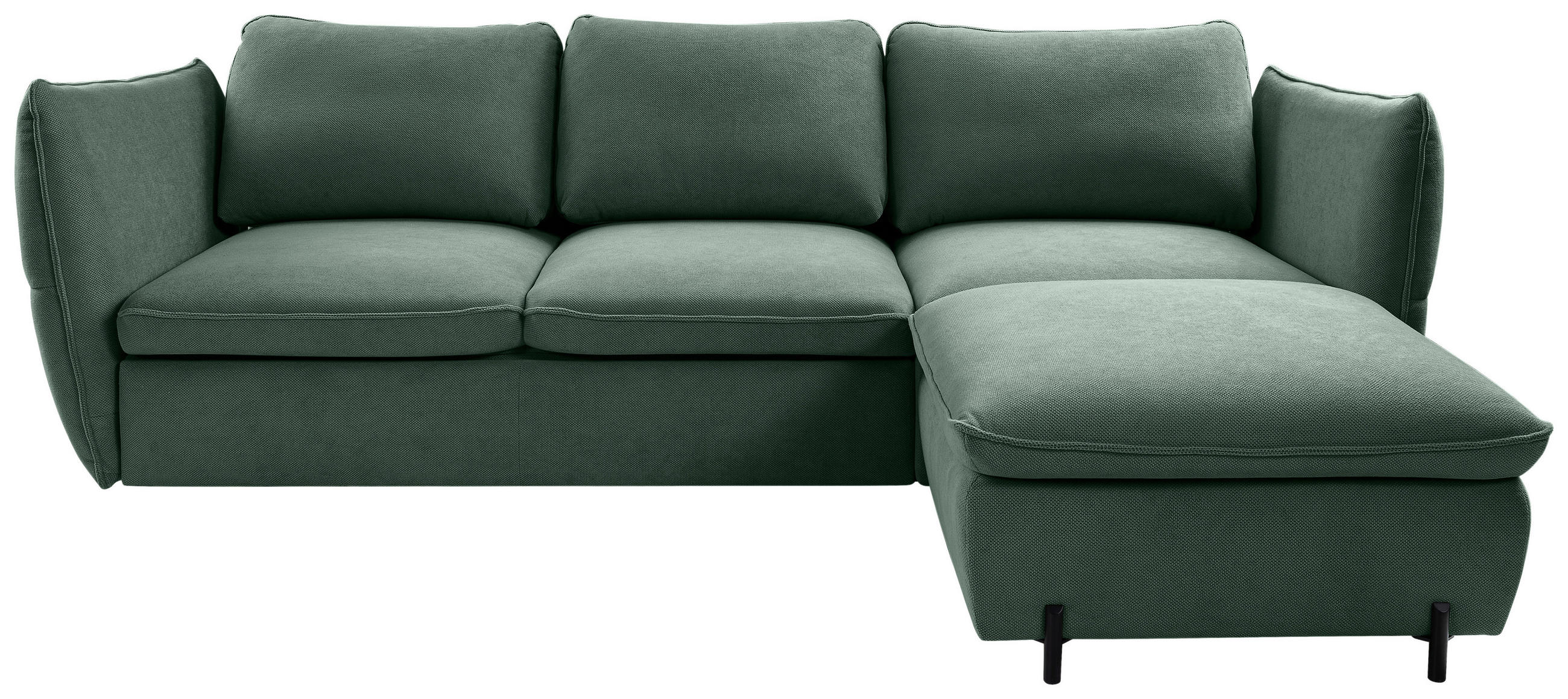 ECKSOFA Grün  - Schwarz/Grün, MODERN, Textil/Metall (262/178cm) - MID.YOU
