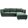 ECKSOFA in Grün  - Schwarz/Grün, Modern, Textil/Metall (262/178cm) - MID.YOU