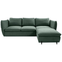 ECKSOFA in Grün  - Schwarz/Grün, Modern, Textil/Metall (262/178cm) - MID.YOU