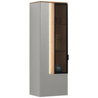 HÄNGEVITRINE  in furniert Eichefarben, Hellgrau  - Eichefarben/Hellgrau, Design, Glas/Holzwerkstoff (45,6/139,4/36cm) - Dieter Knoll