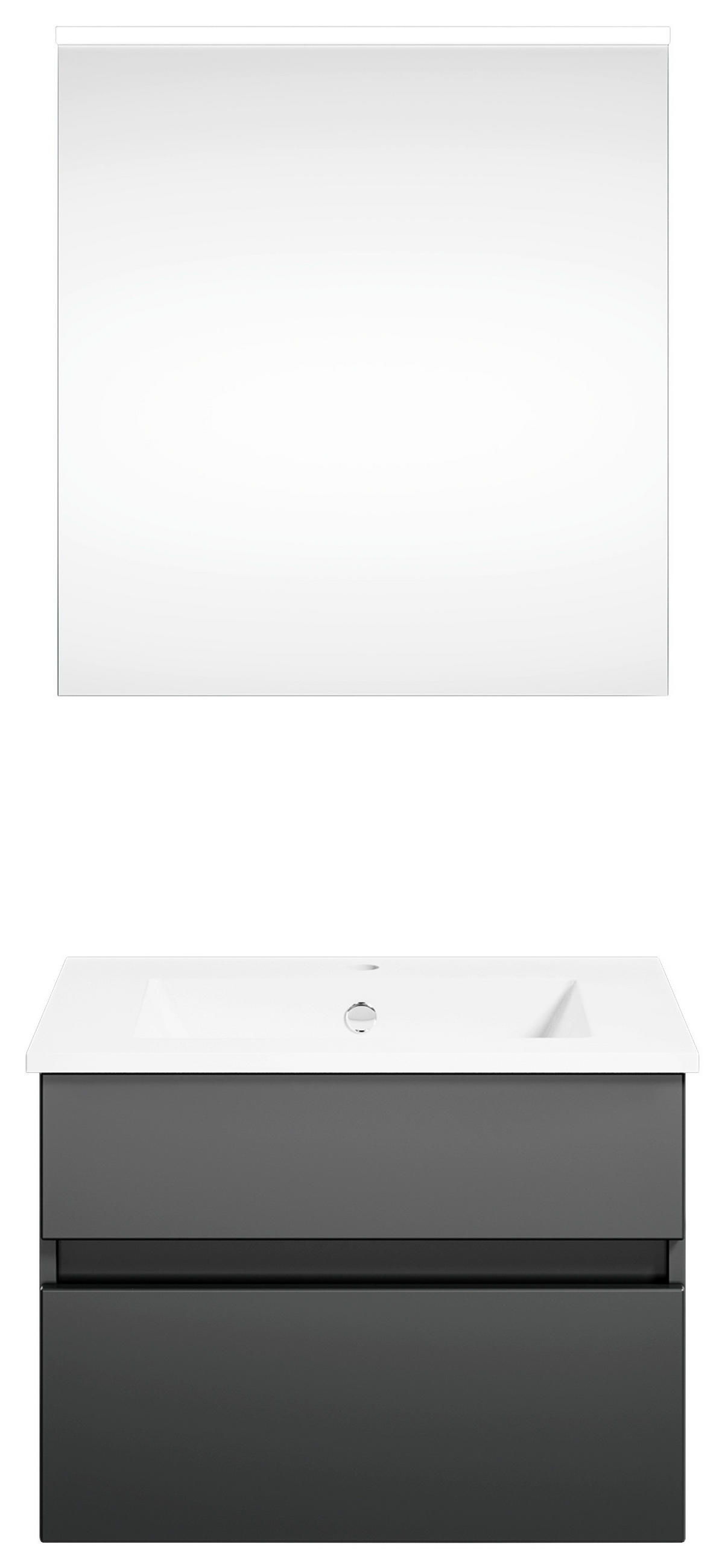 BADEZIMMER  in 62 cm  - Dunkelgrau/Anthrazit, KONVENTIONELL, Holzwerkstoff (62cm) - Puris